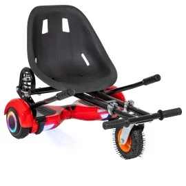 6.5 inch Hoverboard with Suspensions Hoverkart, Regular Red PowerBoard PRO, Standard Range and Black Seat with Double Suspension Set, Smart Balance