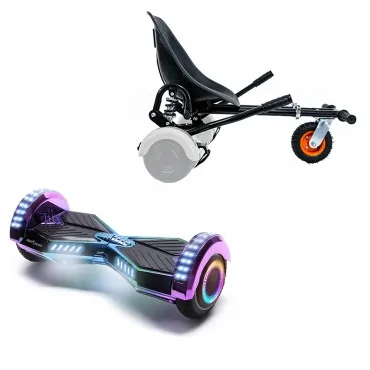Hoverboard Go Kart Pack, Black, with Twin Suspension, 6.5 inch, Transformers Dakota PRO 2Ah, for kids and adults