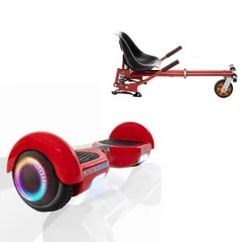 6.5 inch Hoverboard with Suspensions Hoverkart, Regular Red PowerBoard PRO, Standard Range and Red Seat with Double Suspension Set, Smart Balance