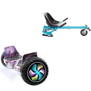 8.5 inch Hoverboard with Suspensions Hoverkart, Hummer Galaxy PRO, Extended Range and Blue Seat with Double Suspension Set, Smart Balance