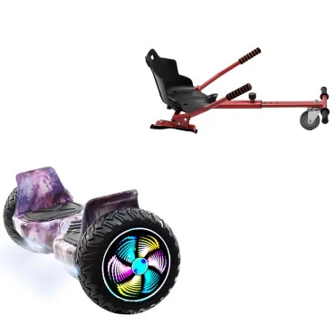8.5 inch Hoverboard with Standard Hoverkart, Hummer Galaxy PRO, Standard Range and Red Ergonomic Seat, Smart Balance