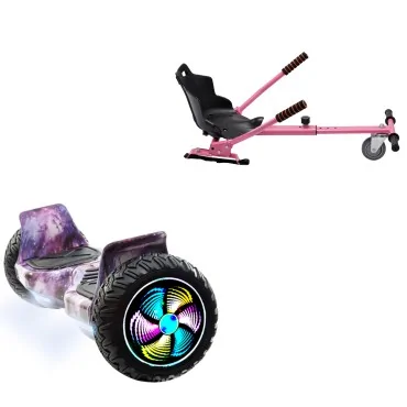 8.5 inch Hoverboard with Standard Hoverkart, Hummer Galaxy PRO, Standard Range and Pink Ergonomic Seat, Smart Balance